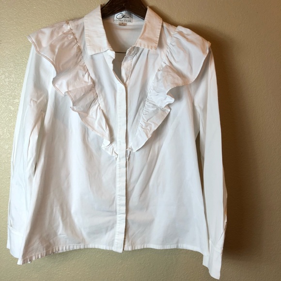 Olivia Culpo x Le Tote || NWOT Ruffle Blouse - Picture 4 of 7